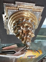 4x4 Sri Yantra van Sumeru - zeer speciaal - goud, zilver, koper